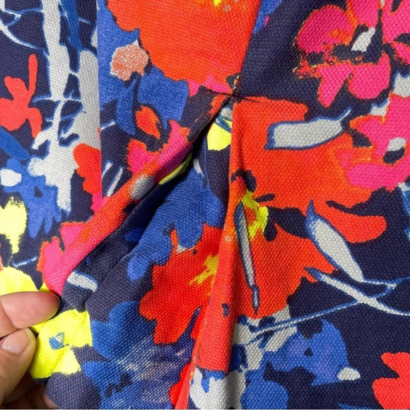 LOFT floral denim pencil skirt Petite Size 8 Floral Multicolor Blue Pink Yellow - Picture 4 of 7